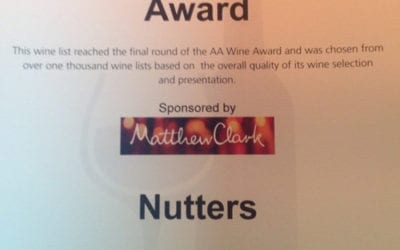 NUTTER WINS AA NOTABLE WINE LIST AWARD