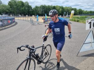 Workman competing at JJL Triathlon event