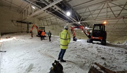 Braehead track snow removal