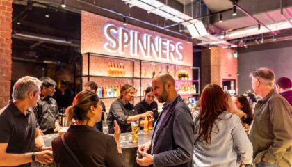 busy bar in Touchwood Shopping Centre.